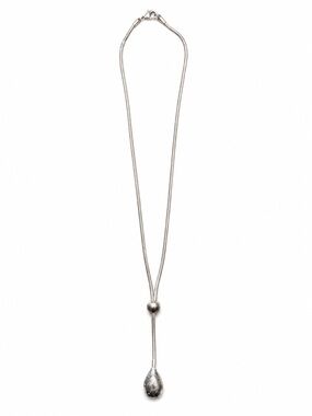 Vintage Silver-Tone Lariat Drop Necklace